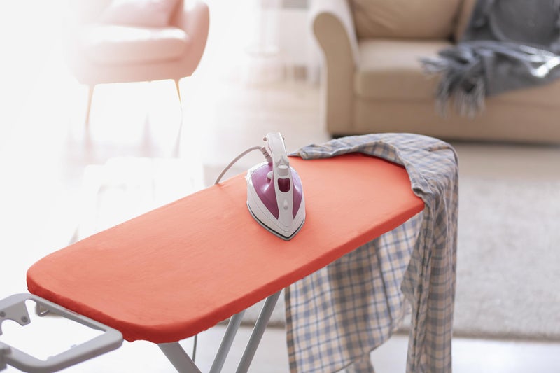 Encasa XO Ironing Board Cover and Pad 42"x14" - 4mm Felt Medium Iron Board Cover with Padding - Heat Resistant, Stain-Safe Dye, Non Slip Elastic Bungee Cord Tightening Iron Table Cover Coral - Image 3
